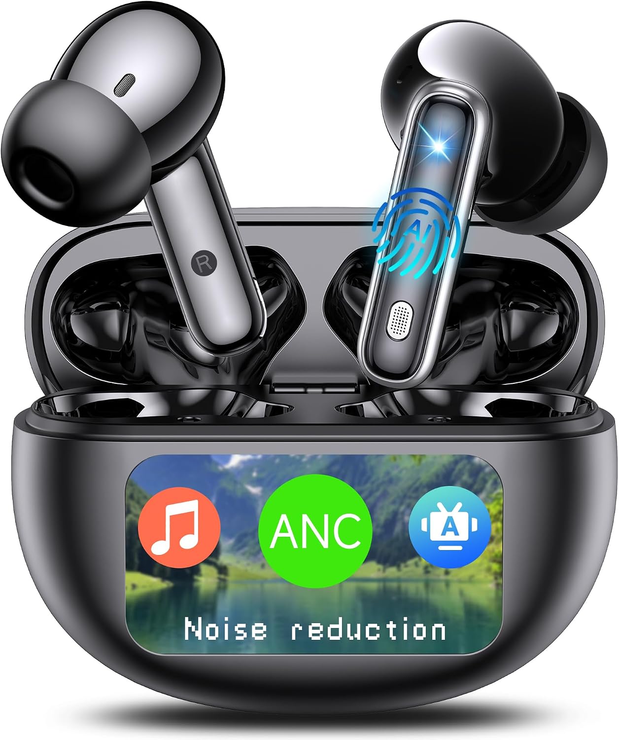 AI Translation Earbuds Real Time,188 Language Translator Earbuds, Audifonos Traductores Inglés Español,3-in-1 Translating Device,Noise Cancelling Translate Ear Buds with for Travel & Business Meetings